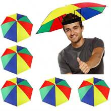 1pc,Umbrella Hat With Elastic Headband, Lightweight Hat Umbrella,Outdoor Rain Or Shine Dual-Use Umbrella, Fishing Umbrella, Elastic Band Hat Umbrella, Potable Umbrella For Outdoor