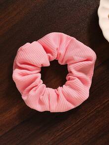 1 件纯色条纹荧光绿发圈发饰、发饰、发圈、发带、头饰 - 淺粉色 - 查看 3