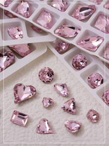 70 pezzi Decorazioni per unghie a forma di cuore tridimensionale, diamanti in vetro finti per arte di unghie, accessori per unghie, decorazioni a cuore, forniture per manicure, elementi essenziali per nail salon e nail tech