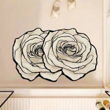 1pc Rose Pattern Diatomite Bathroom Mat, 0.3CM Diatomite Material, Decorative, Bathroom Mat, Toilet Mat, Q-Soft Cushion, Quick Absorbency, Anti-Bacterial, Easy Cleaning, Reusable, Wear-Resistant, Convenient Storage, Safe &