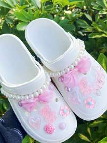 18 sztuk zawieszek DIY ozdoba sandałowa, zawiera łańcuszek ze sztucznych pereł, satynową kokardę, kolorowe klipsy niedźwiedzia - wspaniały prezent świąteczny