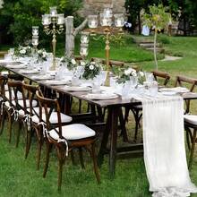 1pc/5pcs 90*180cm Solid Color Table Runner, Minimalist Polyester Tablecloth Decor, Suitable For Dining Table - White - View 3