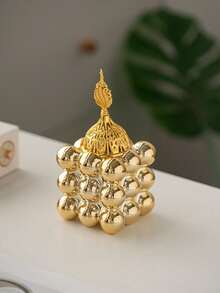 1 方形香炉金色香薰用品适合节日家居办公室装饰，完美的婚礼餐桌装饰，最佳节日礼物，旅行必备驱蚊剂 - 彩色 - 查看 2