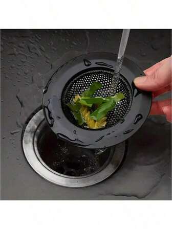 2 件黑色不锈钢厨房水槽过滤器 - 防堵塞网状设计，适合大多数排水管，厨房水槽过滤器