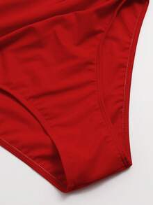 Tankini Swimsuits For Women High Waisted Bikini Sets Plus Size Two Piece Bathing Suits Tummy Control - Red - View 4