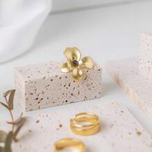 1PC Natural Hole Stone Jewelry Tray - Vintage Marble Ring Dish For Earrings & Necklaces, Boho Photo Prop For Jewelry Display, Aesthetic Jewelry Organizer Plate, Decorative Storage Dish For Women, Bridesmaid Gift Organizer Storage Box Travel Gifts Back To School - Multicolor - View 5