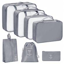 7pcs Travel Packing Cubes Luggage Organizer Bags Set, Portable Suitcase Clothes Shoes Storage Bags, School Supplies - Multicolor - View 15