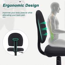 VECELO Armless Office Chair With Backrest Ergonomic Computer Desk Chair With Adjustable Height, Modern Swivel Stool For Home Office/Gaming/Study (15 Styles) - OC08 - Xem 6