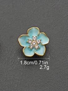 3pcs/Pack Luxury Floral Rhinestone Embedded Metal Buttons, Suitable For Coats, Shirts, Sweaters, Jackets, Versatile Decorative Buttons For Scarves, Shoes, Hats, Gift Boxes, DIY Jewelry Accessories