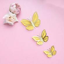 3Pcs Butterfly Cake Topper Cakes Decoration Simulation Butterfly Wedding Crafts Party Decoration DIY Home Wall Stickers - Multicolor - View 17