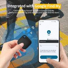 RSH 适用于安卓系统的 Find Hub 应用智能标签 GPS 追踪器，全球精准定位无线定位器迷你防丢标签，可用于钥匙、行李等。可更换电池，保护隐私并支持家庭共享，节日礼物之选。 - 黑色 - 查看 4