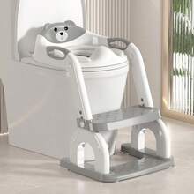 1pc Children's Panda Ladder-Type Toilet Seat, Potty Training Toilet Seat With Footstool For Boys/Girls