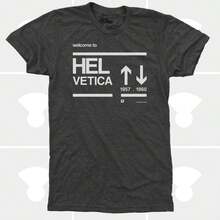 Helvetica T-Shirt - Welcome To Helvetica - Men  Unisex Typography TShirt - Graphic Designer Gift - Graphic Designer Gift For Men - Black - View 1
