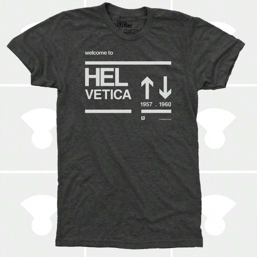 Helvetica T-Shirt - Welcome To Helvetica - Men  Unisex Typography TShirt - Graphic Designer Gift - Graphic Designer Gift For Men - Black - View 1
