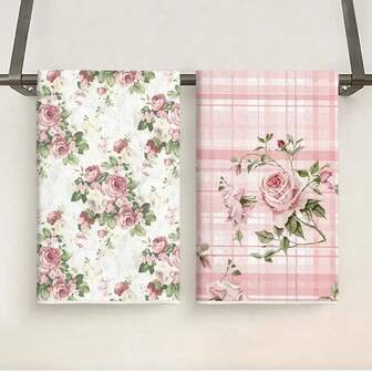 1pc/2pcs Contemporary Floral Wedding Season Hand Towels, Soft & Absorbent Machine Washable Polyester Dishcloth, Perfect For Kitchen Decor, Cooking.Baking, Holiday Decor & Bathroomssentials, TableDecor, Kitchen Supplies, Home Decoration, New Home Bathroom Housewarming Gift, Kitchen Towels