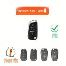 1 pièce Nouveau étui à clé de voiture pliable en TPU avec porte-clés, coque de couverture pour Citroën C1, C2, C3, C4, C5, Peugeot 306, 307, 407, 408, 807, DS, DS3, DS4, DS5, DS6, Berlingo 2/3 boutons. Sac à clés à la mode et convient aux filles.