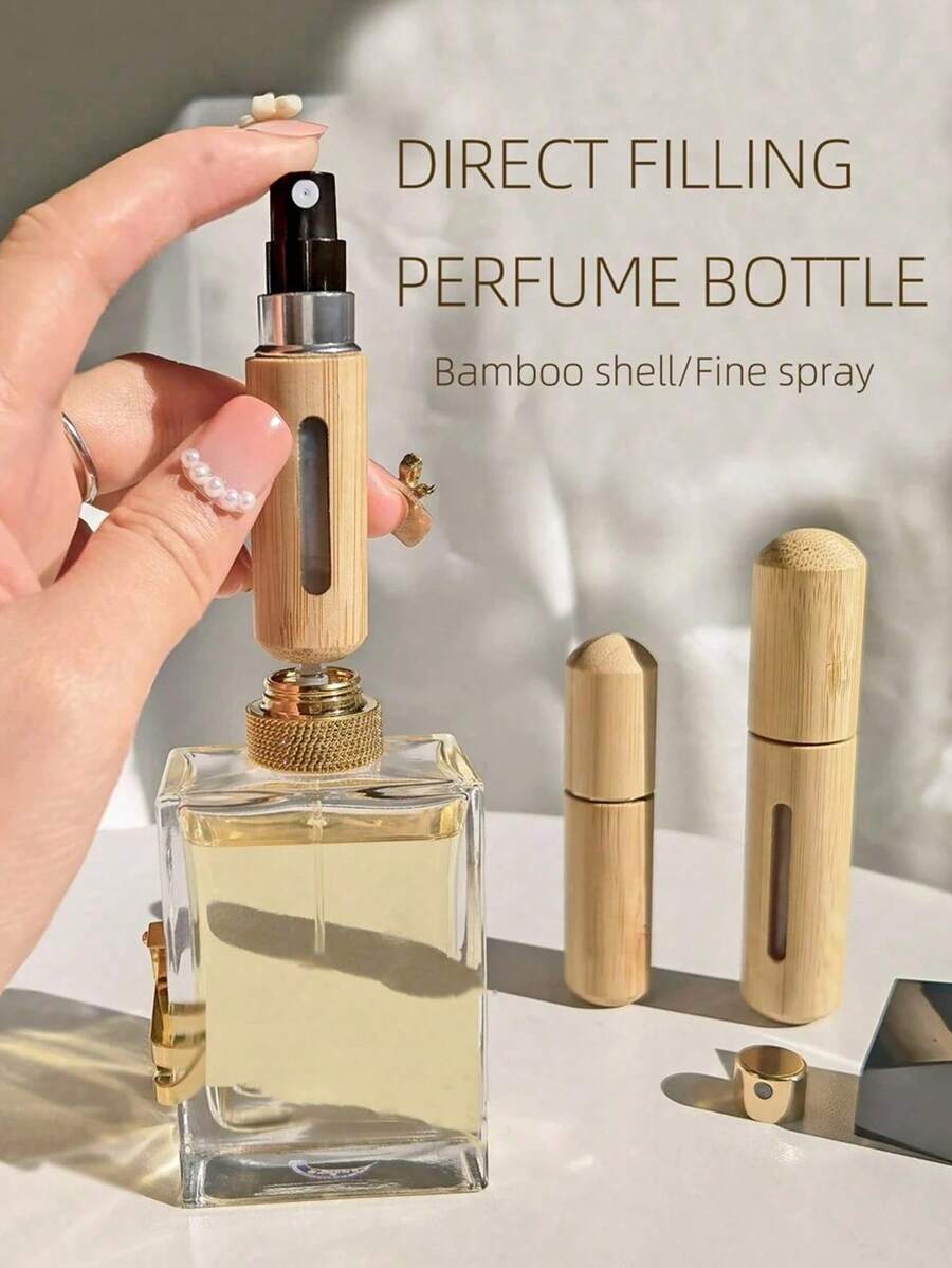 1 件 5ml 8ml 香水雾化瓶带竹壳，小型可再填充喷雾瓶 - 彩色 - 查看 1