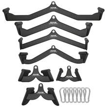 V Bar LAT Pulldown Cable Machine Attachment For Home Gym Strength Training - Black - View 1