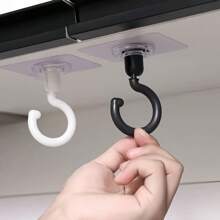 10pcs Rotatable Sticky Hooks For Wind Chimes, Plants And Ceiling Decor - No Drill Ceiling Hooks With Strong Adhesive Back To School