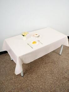 Super life 防水提花长方形桌布【137cm*180cm】带蕾丝图案 加厚布艺桌布 1块白色桌布 适合做餐桌布 防溢防皱桌布 可洗桌布 适合派对、餐厅、室内、室外、房间装饰 - L-351W - 查看 3