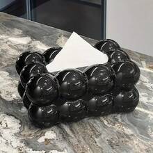 1 件云形光滑塑料纸巾盒架，现代设计，适用于厨房、卧室、客厅家居装饰，极简主义风格，白色和黑色光泽表面