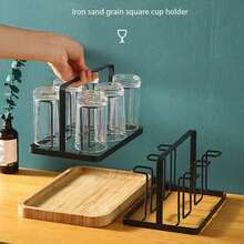 1 Giá để cốc thủy tinh, Giá để cốc sáng tạo cho gia đình, Thiết kế treo cho phòng khách, văn phòng, Lưu trữ ly rượu, Quà tặng tuyệt vời cho Giáng sinh, Halloween, Lễ tạ ơn, Lễ Phục sinh, Năm mới - màu đen - Xem 4