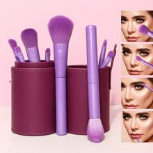 KIT 10 Professional PURPLE Makeup Brushes Blending Contour Brushes