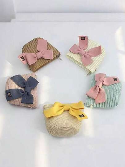 新款女孩可愛公主風格蝴蝶結沙灘包,適合日常使用