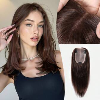 Hair Toppers For Women 100% Real Human Hair Mono Top Hair Pieces For Thinning Hair Upgrade 8*12 Cm Top Silk Lace Base Clip In Extensions