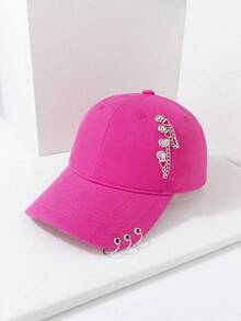 1pc Women's Hoop Chain Decor Hip-Hop Fashion Versatile Baseball Cap - Multicolor - View 17