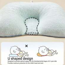 U - Shaped Baby Head Pillow With Drawstring: Soft, Cozy, And Breathable, Suitable For Home, Travel, And Car Use - White - View 2