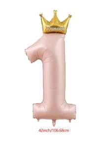23pcs/Set Blue Pink Crown Number 1 To 9 Balloons Upright 1st Birthday Party Decorations Baby Shower Balloon