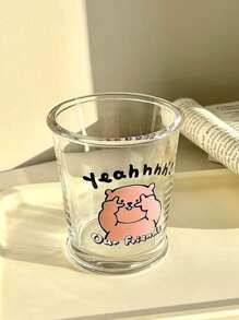 Ins Style Cartoon Glass Cup, Couples Cup/Cold Brew Cup, Coffee Cup/Single Layer Cup, Home Breakfast Milk Cup, Summer Juice Cup/Beverage Cup, Daily Use Water Cup, High Aesthetic Cute Biyeflower Enjoyment Cup