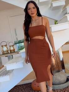 Anaruga Dress: Elegance And Style In Every Curve (34 To 44)  2025 - Rust Brown - View 2