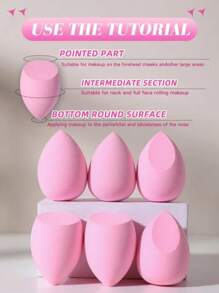 6pcs Makeup Sponge, Random Shape, Suitable For All Skin Types, Latex-Free Multi-Purpose Makeup Sponge For Liquids, Creams And Powders, No Stripes, Smooth Make-Up Applications, Simple And Beautiful, Easy To Carry.