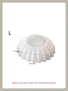 1PC 小/大波浪蕾丝收纳碗硅胶模具 DIY 圆形折纸蜡烛杯石膏模具家居装饰摆件环氧树脂模具手工工艺品生产铸造模具 - 白色 - 查看 14