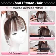 360°夹式空气刘海接发，适合有鬓角的女性，3个牢固夹子，全刘海 - Dark Brown - 查看 5