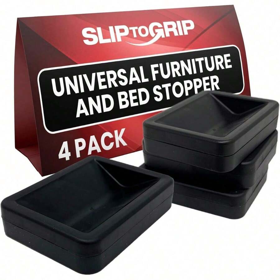 Bed And Furniture Stopper - Bed Stoppers To Prevent Sliding - Bed Frame Wheel Stoppers - Bed Wheel Stopper - Wheel Stoppers For Rolling Furniture - Black - Black - View 1