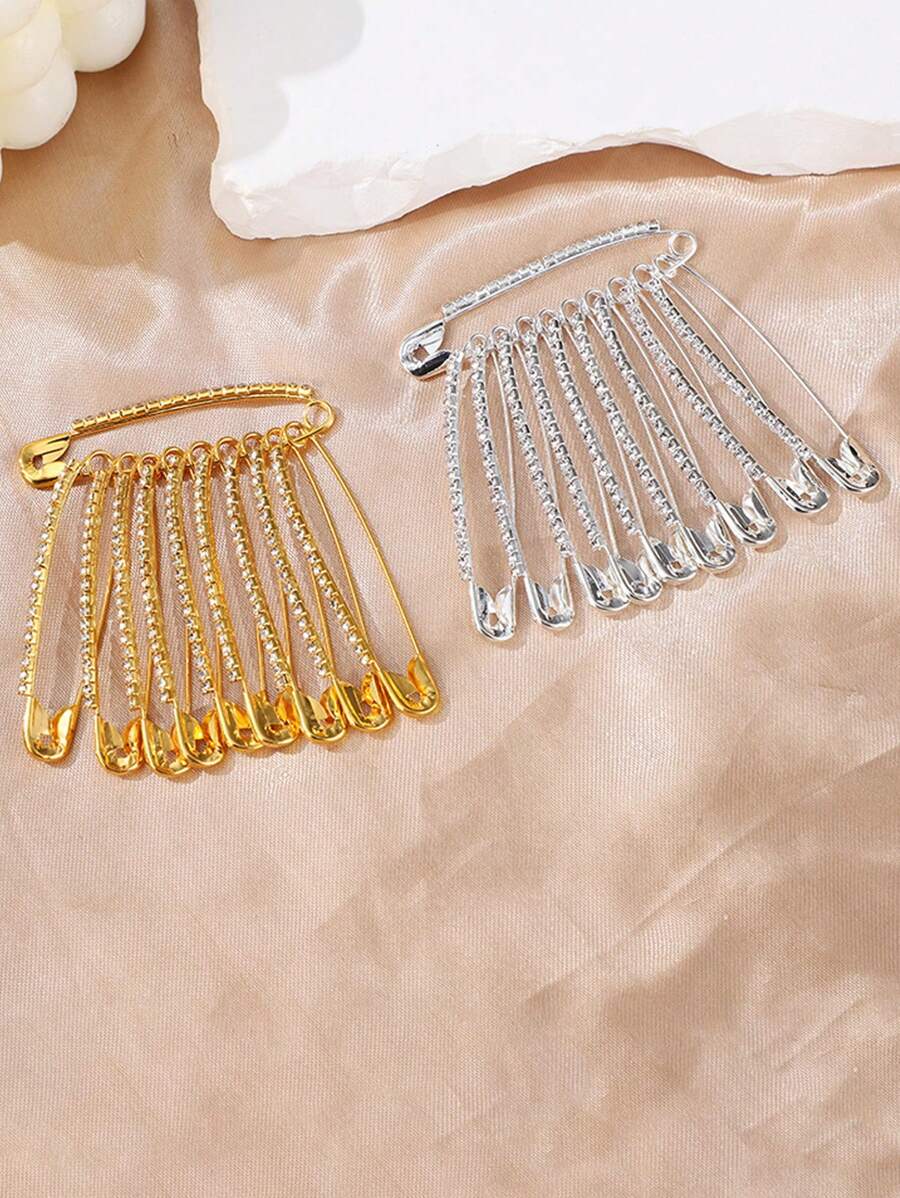 10pcs/Set Waist Clips For Pants, Anti-Slip Safety Pins Clothing Accessories, Waist Decoration