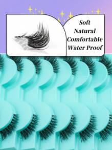 10 Pairs Short Transparent Stem Eyelashes, 3D Faux Mink False Eyelashes Natural Look Lash Extension, Suitable For Girl's Daily Life And Date Wear