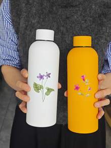 16oz High-Aesthetic American Style Small Mouth Stainless Steel Insulated Tumbler, Outdoor Portable Large Capacity Sports Water Bottle, Customized, 1pc