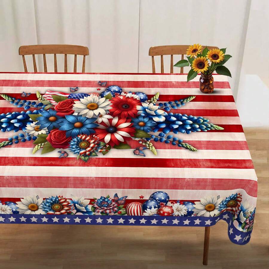 4th Of July Independence Day Tablecloth, Patriotic Rectangular ...