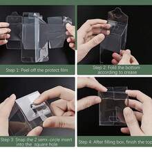 10pcs Square Transparent Plastic Candy Gift Boxes, Suitable For Birthday, Wedding Party Candy And Dessert Packaging - Clear - View 8