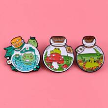 3pcs/Set Cute Funny Enamel Pin Lapel Pins Badges On Backpack Women's Brooch Clothes Gift Jewelry Fashion Accessories