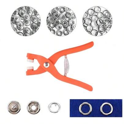 200pcs 5-Prong Snap Fastener Kit, Metal Sewing Snap Button Kit With Manual Pliers, Storage Box For DIY Craft, Clothing, Hat, Bag