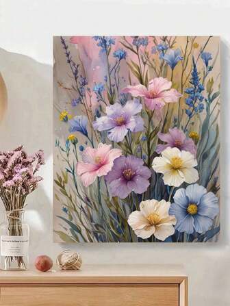 1 Set Mother's Day Beautiful Flowers DIY Painting By Numbers Unframed Kit, Home Decor For Living Room & Bedroom, Ideal Gift For Birthday & Holiday, 40*50CM