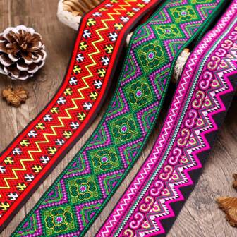 ZNZAKKA 1 码复古提花丝带刺绣提花边编织蕾丝丝带适用于缝纫工艺品