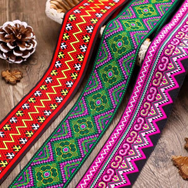 ZNZAKKA 1 Yard Vintage Jacquard Ribbon Embroidered Jacquard Trim Woven Lace Ribbon For Sewing Crafts