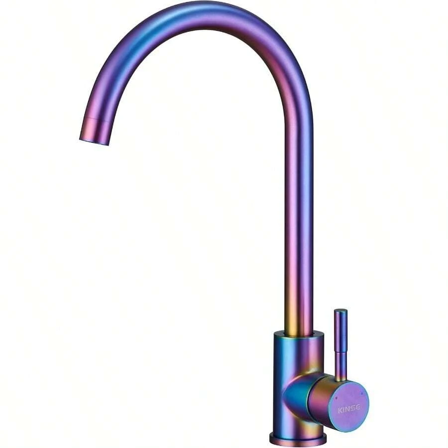 Kitchen Mixer Tap 360° Swivel Kitchen Sink Faucet Stainl Steel Single-Handle Multicolour - Multicolour1 - View 1