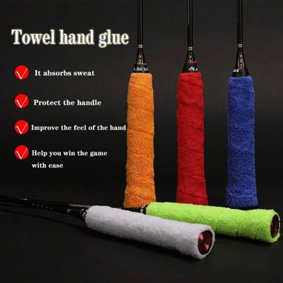 2 szt./9 szt. Premium Badminton Racket Towel Grip, antypoślizgowa, pochłaniająca pot, amortyzująca, uniwersalna taśma owijająca, odpowiednia do tenisa, squasha, rakiet do pickle ball, kijów baseballowych, kijów do hokeja na trawie i różnego sprzętu sportowego i fitness, możliwość samodzielnego dostosowania projektu, atrakcyjne kolory, praktyczna i ekonomiczna
